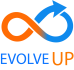 Grafički prikaz logotipa firme evolveup kojiu prikazuje rast vašeg brenda uz naše razvojne strategije